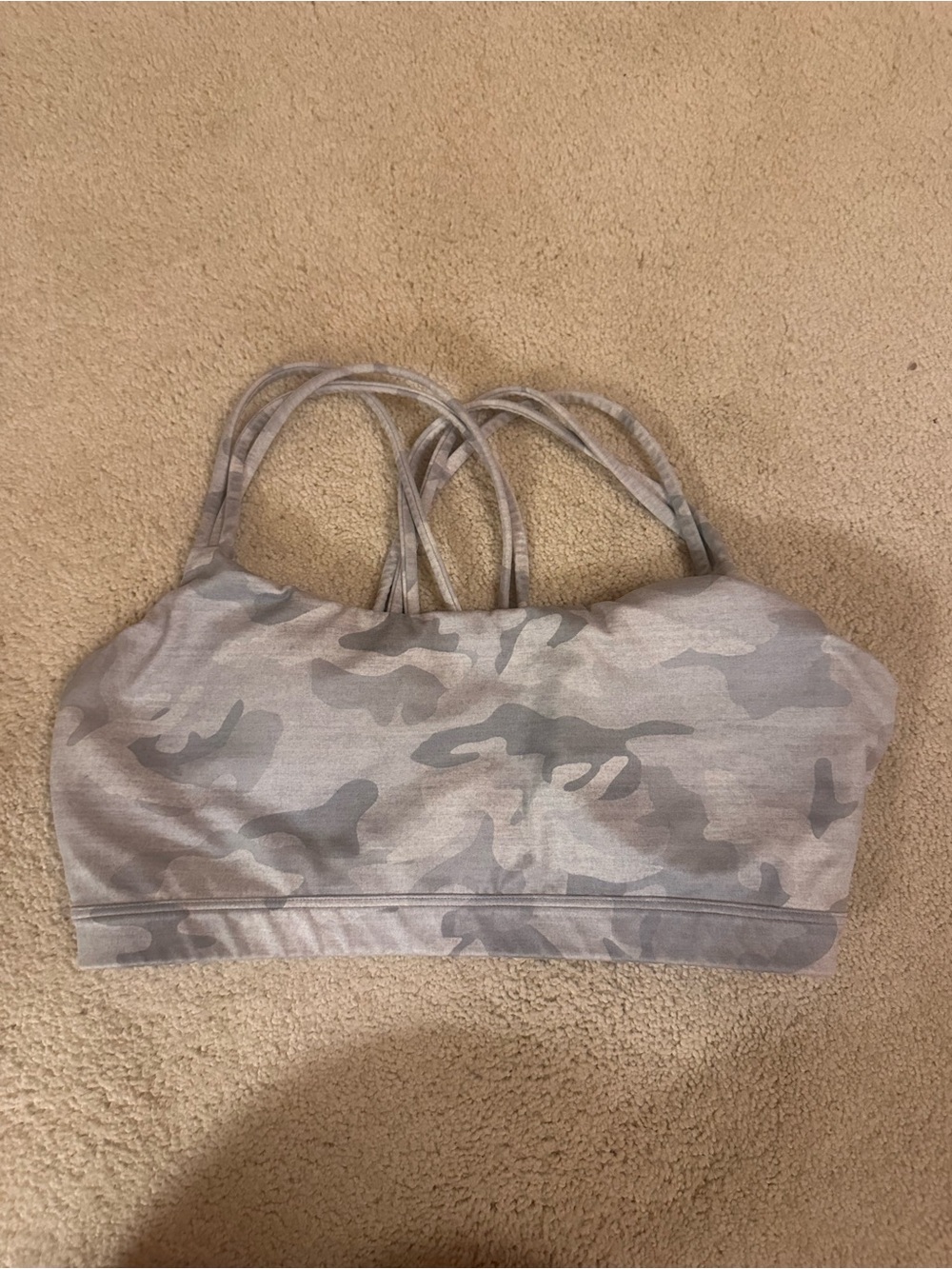 GAP Light Gray Strappy Sports Bra